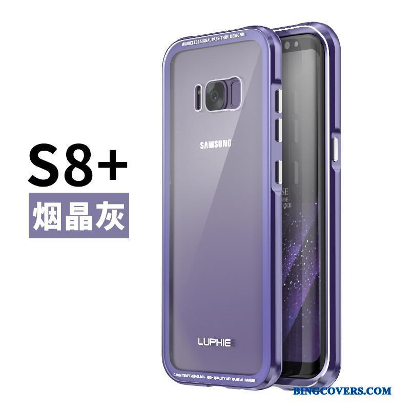 Samsung Galaxy S8+ Blå Telefon Etui Cover Mobiltelefon Stjerne Metal Ramme