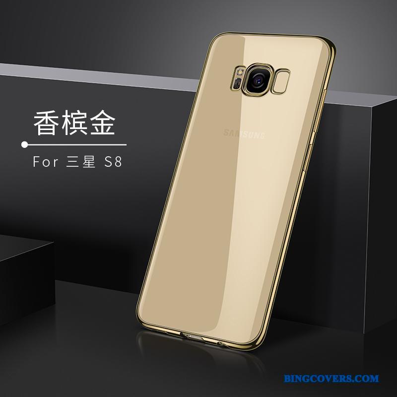 Samsung Galaxy S8 Cover Blå Telefon Etui Silikone Blød Stjerne Gennemsigtig