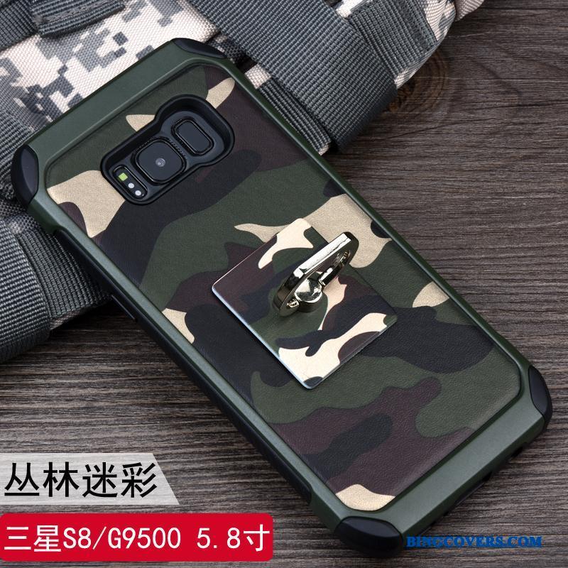 Samsung Galaxy S8+ Cover Camouflage Beskyttelse Etui Stjerne Support Blå