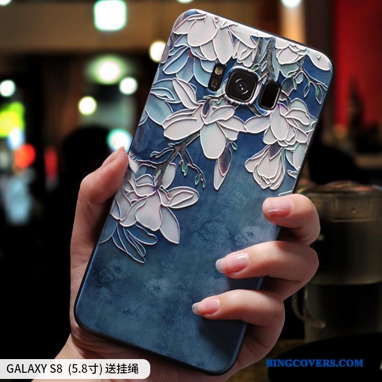 Samsung Galaxy S8+ Etui Alt Inklusive Anti-fald Hængende Ornamenter Af Personlighed Lyseblå Silikone Stjerne