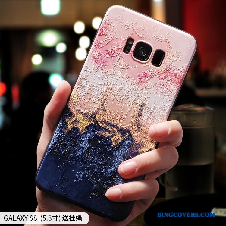 Samsung Galaxy S8+ Etui Alt Inklusive Silikone Anti-fald Nubuck Lyseblå Af Personlighed Blød