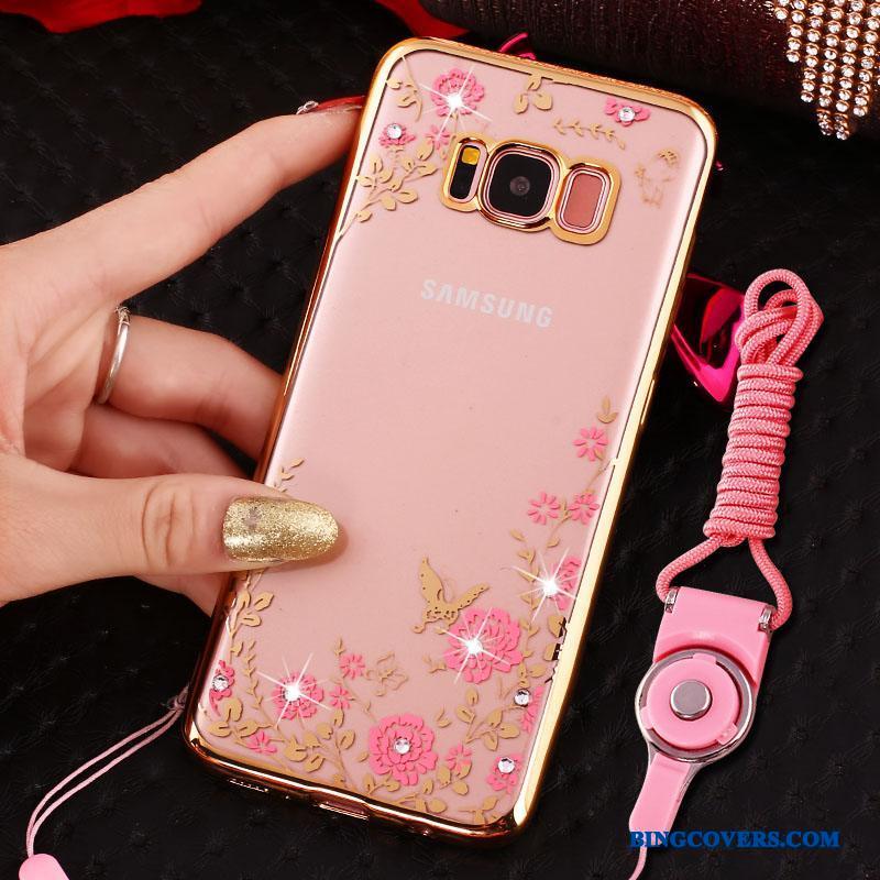 Samsung Galaxy S8 Etui Anti-fald Hængende Ornamenter Stjerne Cover Silikone Strass Guld