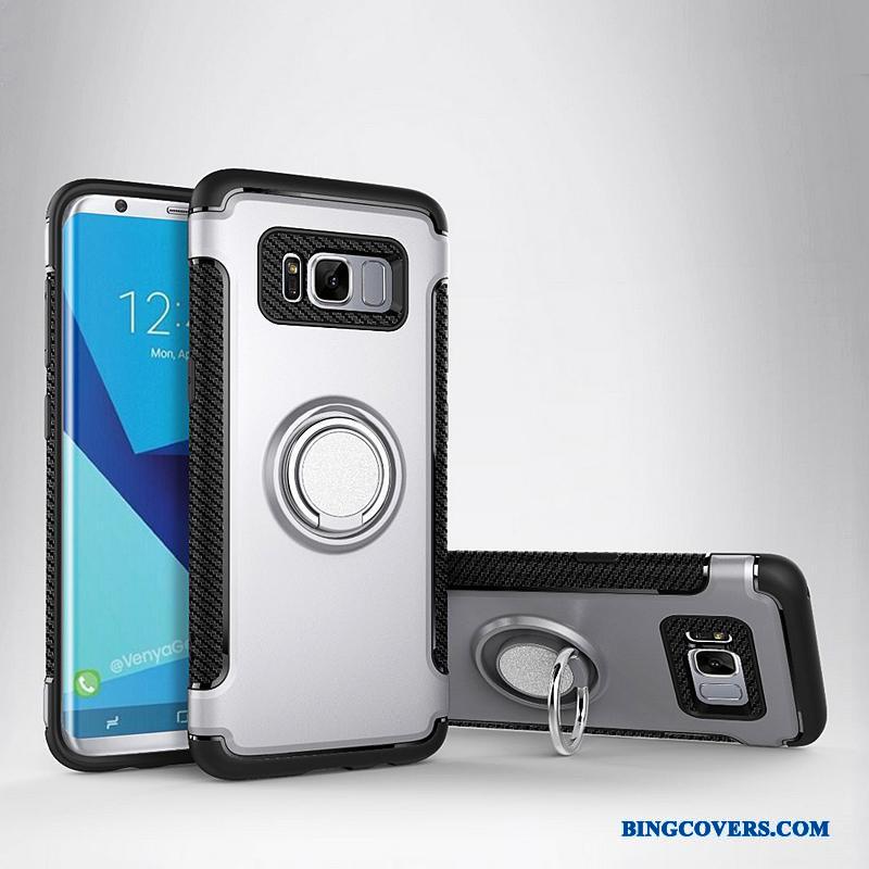 Samsung Galaxy S8+ Etui Blå Lædertaske Anti-fald Bil Support Magnetisk Stjerne