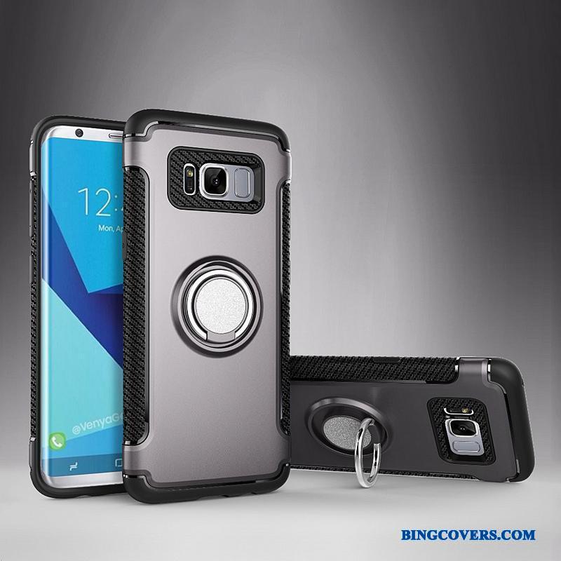 Samsung Galaxy S8+ Etui Blå Lædertaske Anti-fald Bil Support Magnetisk Stjerne