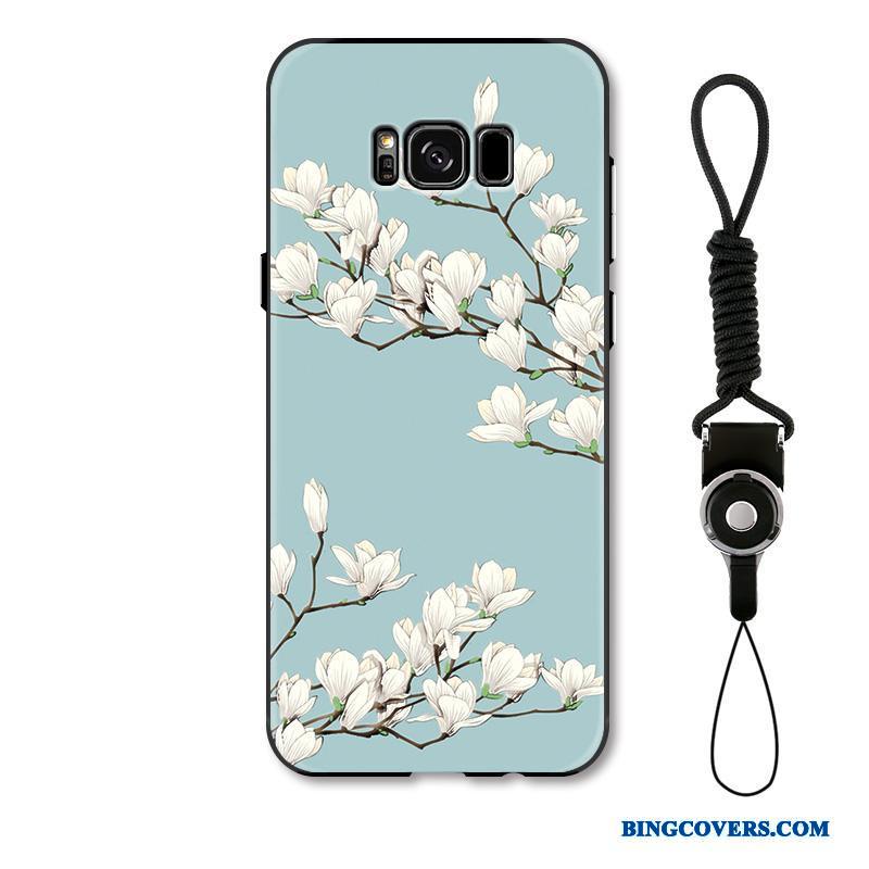 Samsung Galaxy S8 Etui Hængende Ornamenter Anti-fald Kunst Beskyttelse Blå Blomster Stjerne