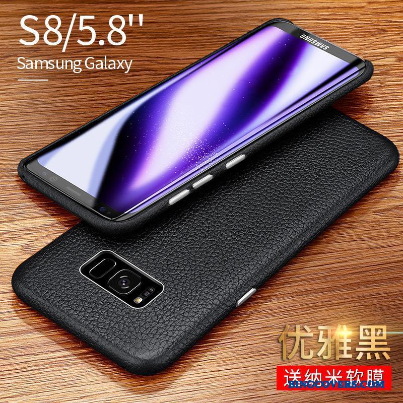 Samsung Galaxy S8+ Etui Lædertaske Tynd Business Mørkeblå Bagdæksel Luksus Stjerne