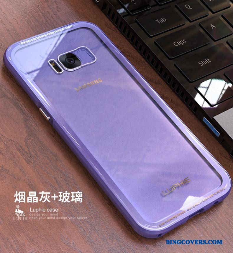 Samsung Galaxy S8+ Etui Metal Hærdet Glas Ramme Telefon Stjerne Beskyttelse