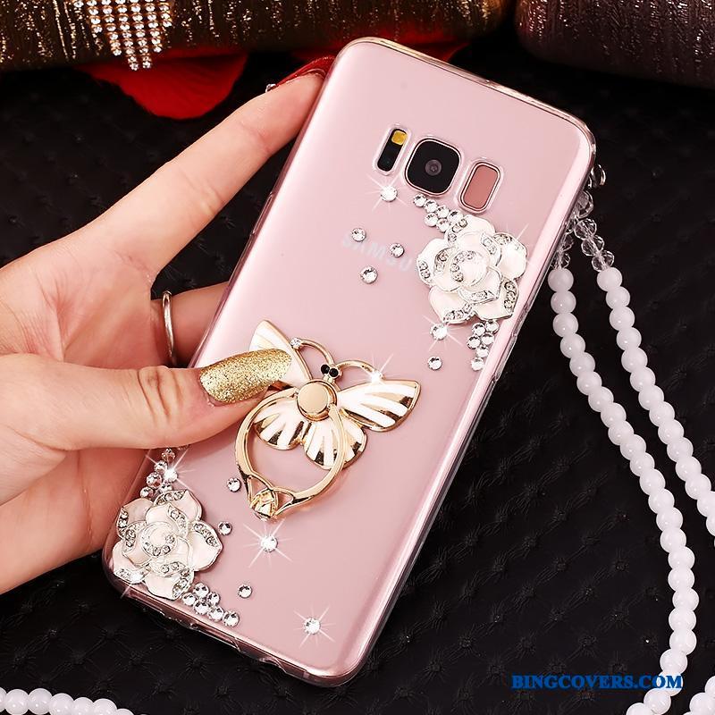 Samsung Galaxy S8 Etui Silikone Stjerne Hængende Ornamenter Anti-fald Beskyttelse Cover Lyserød