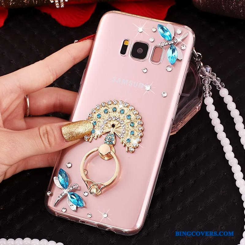 Samsung Galaxy S8 Etui Silikone Stjerne Hængende Ornamenter Anti-fald Beskyttelse Cover Lyserød