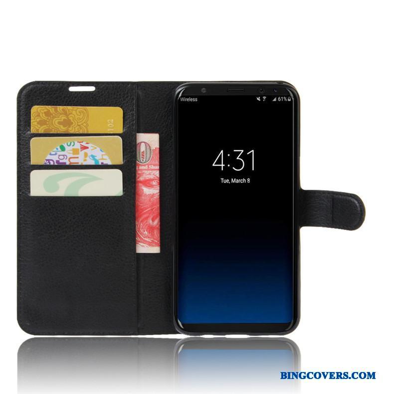 Samsung Galaxy S8 Folio Cover Sort Stjerne Beskyttelse Telefon Etui Support