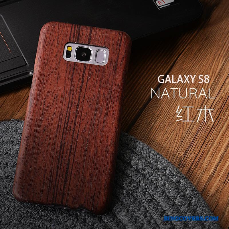 Samsung Galaxy S8+ Gave Cover Massivt Træ Beskyttelse Tynd Sort Etui