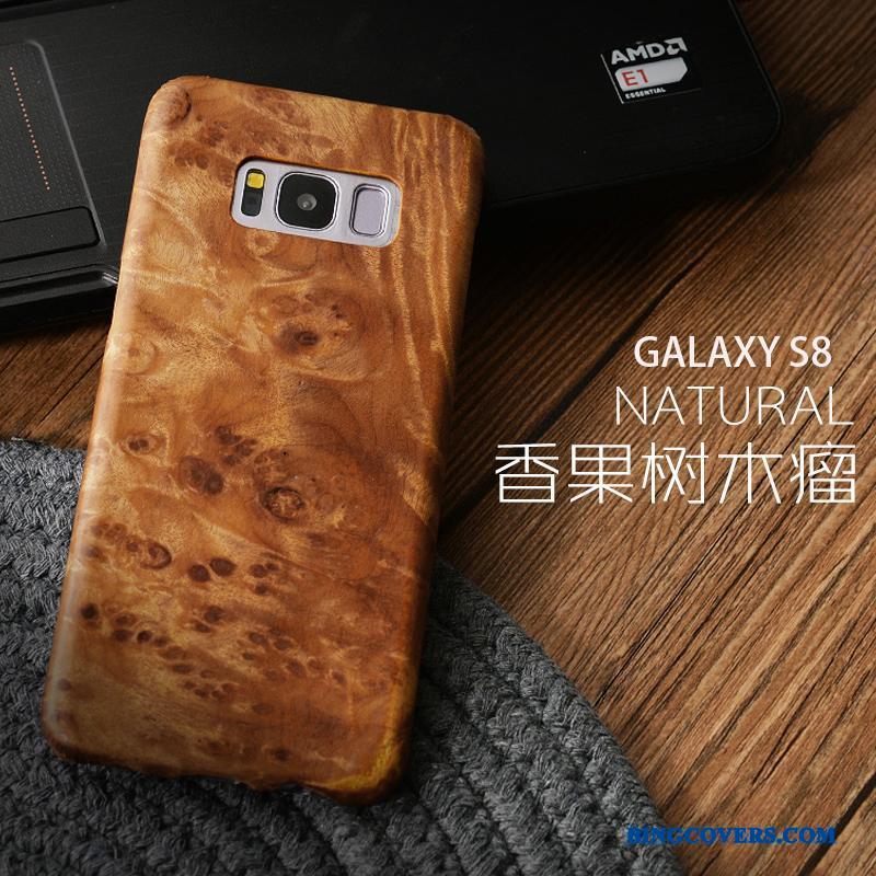 Samsung Galaxy S8+ Gave Cover Massivt Træ Beskyttelse Tynd Sort Etui