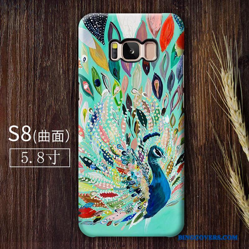 Samsung Galaxy S8 Kinesisk Stil Kreativ Påfugl Kunst Mobiltelefon Etui Stjerne