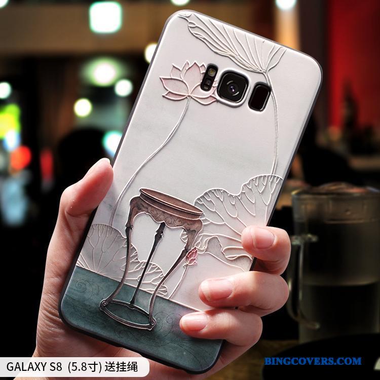 Samsung Galaxy S8+ Kreativ Kinesisk Stil Lyserød Silikone Telefon Etui Anti-fald Af Personlighed