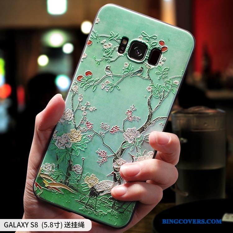 Samsung Galaxy S8+ Kreativ Kinesisk Stil Lyserød Silikone Telefon Etui Anti-fald Af Personlighed