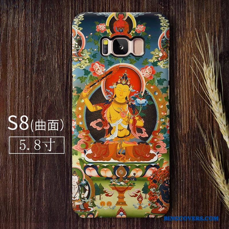 Samsung Galaxy S8 Nubuck Kunst Farve Buddha Telefon Etui Anti-fald Stjerne