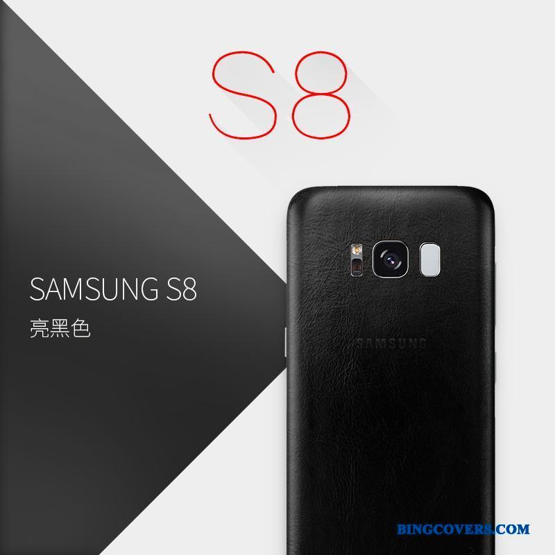 Samsung Galaxy S8 Rød Telefon Etui Kreativ Stjerne Ægte Læder Cover Alt Inklusive