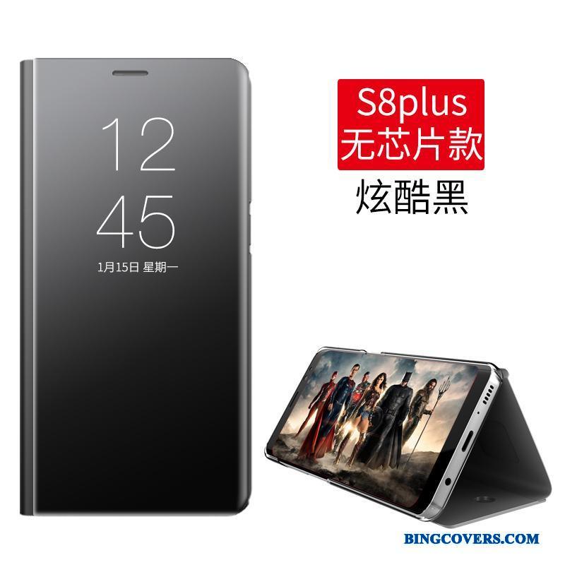 Samsung Galaxy S8+ Stjerne Anti-fald Folio Beskyttelse Sølv Telefon Etui Lyserød