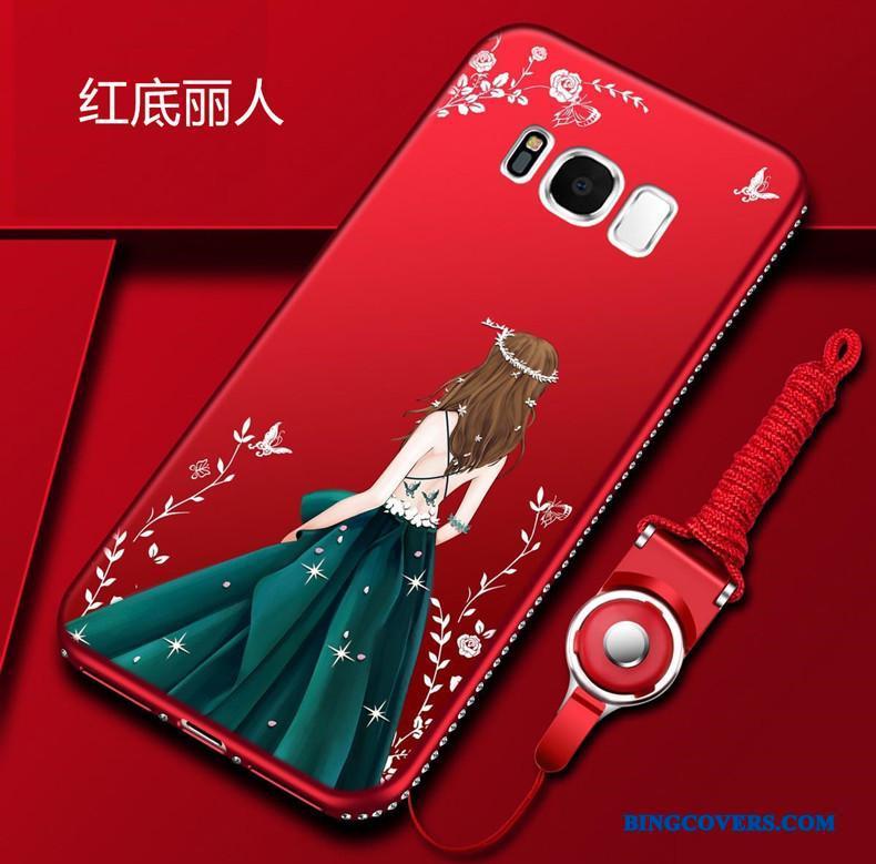 Samsung Galaxy S8 Strass Cover Stjerne Sort Telefon Etui Hængende Ornamenter Cartoon