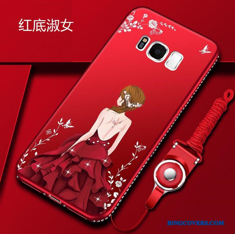 Samsung Galaxy S8 Strass Cover Stjerne Sort Telefon Etui Hængende Ornamenter Cartoon