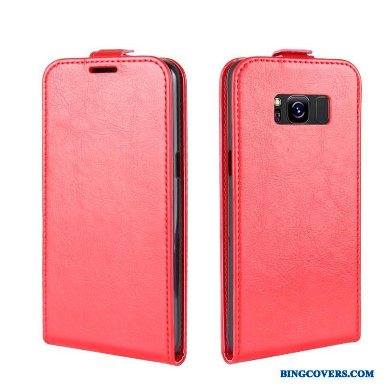 Samsung Galaxy S8 Telefon Etui Lædertaske Beskyttelse Silikone Tegnebog Rød Anti-fald