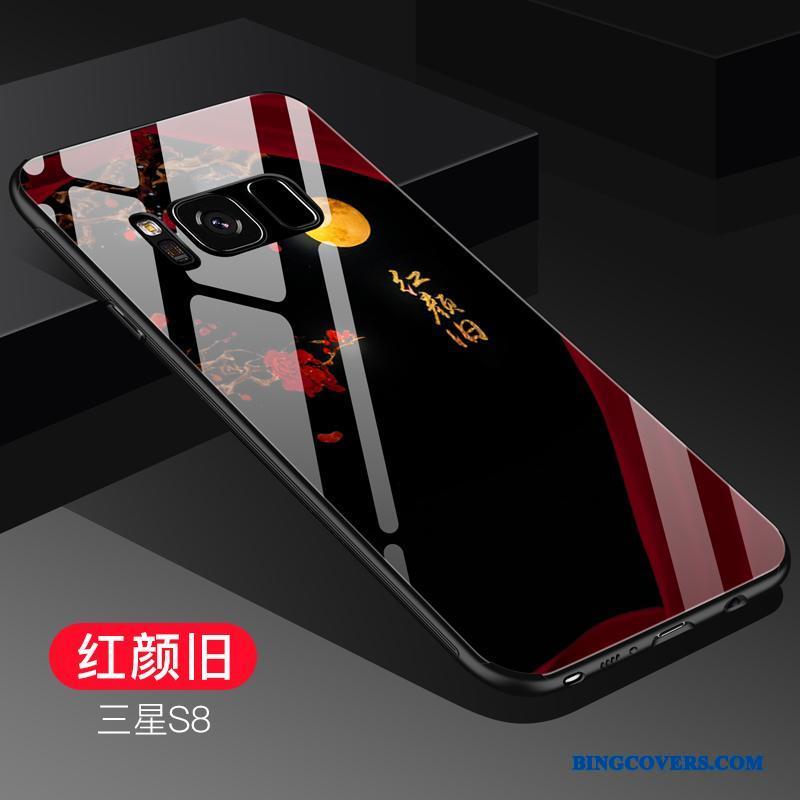 Samsung Galaxy S8 Trendy Anti-fald Rød Glas Kreativ Af Personlighed Telefon Etui