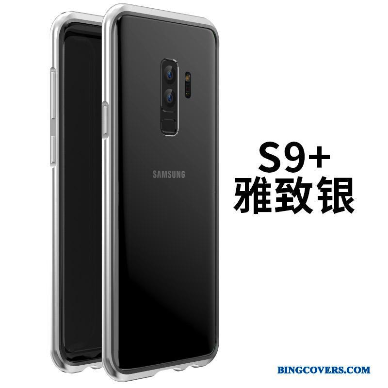 Samsung Galaxy S9+ Alt Inklusive Metal Telefon Etui Blå Ramme Cover Stjerne