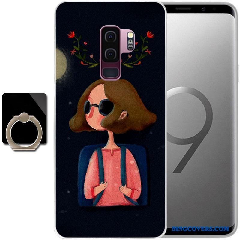 Samsung Galaxy S9+ Anti-fald Malet Beskyttelse Etui Cover Lilla Telefon