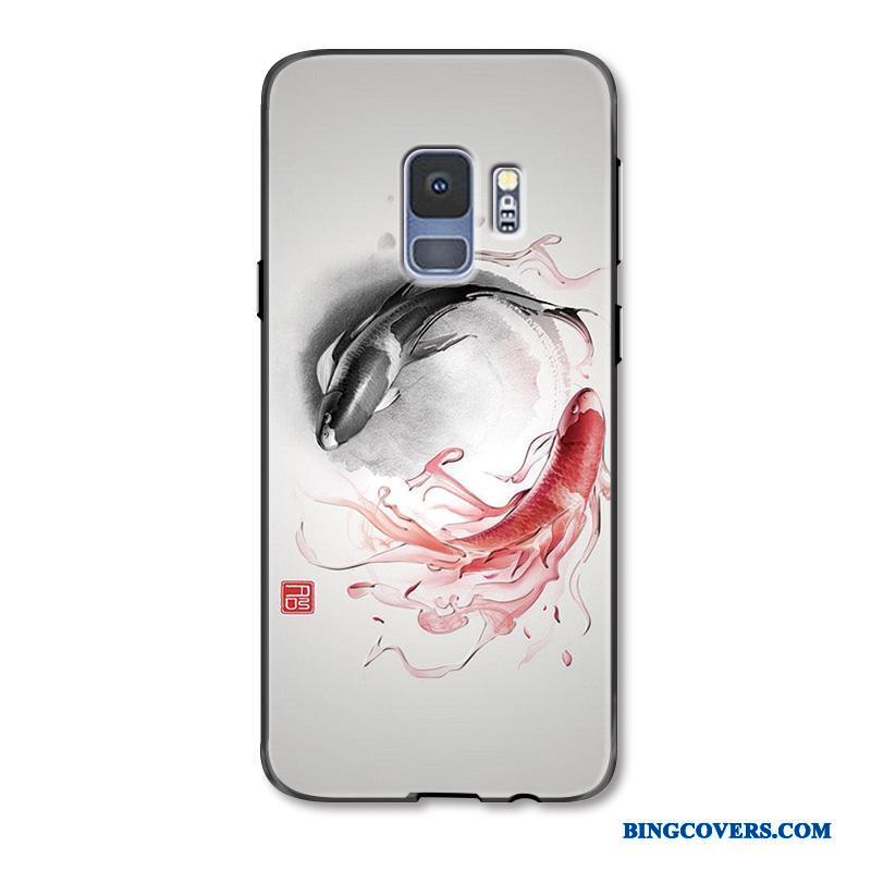 Samsung Galaxy S9+ Beskyttelse Anti-fald Telefon Etui Nubuck Cover Relief Kreativ