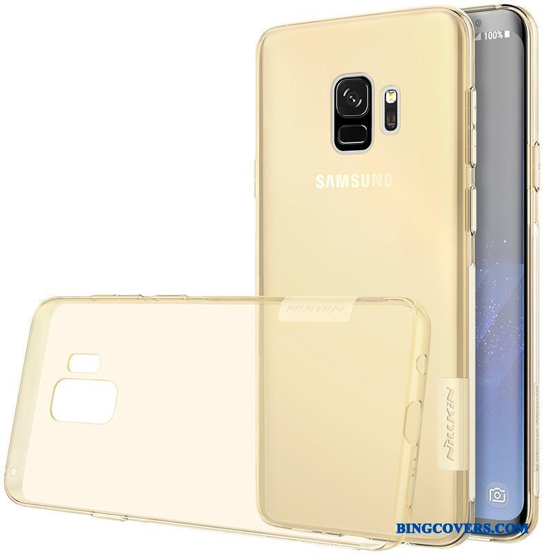 Samsung Galaxy S9+ Etui Grå Gennemsigtig Guld Blød Stjerne Cover Alt Inklusive