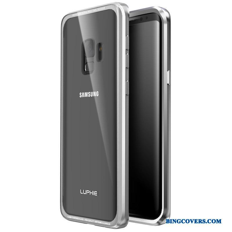 Samsung Galaxy S9 Etui Hærdet Glas Bagdæksel Beskyttelse Metal Cover Stjerne Alt Inklusive