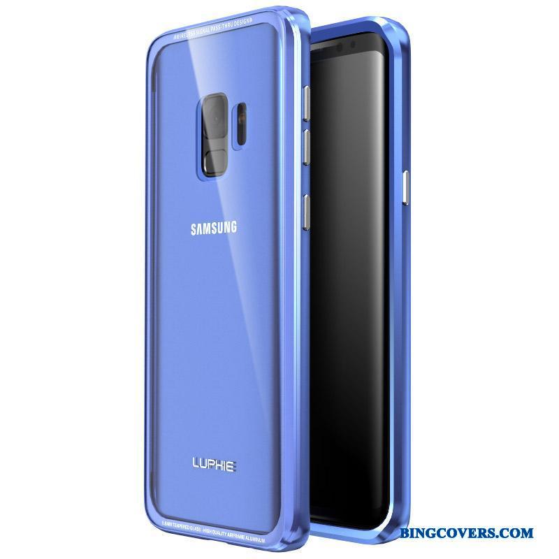 Samsung Galaxy S9 Etui Hærdet Glas Bagdæksel Beskyttelse Metal Cover Stjerne Alt Inklusive