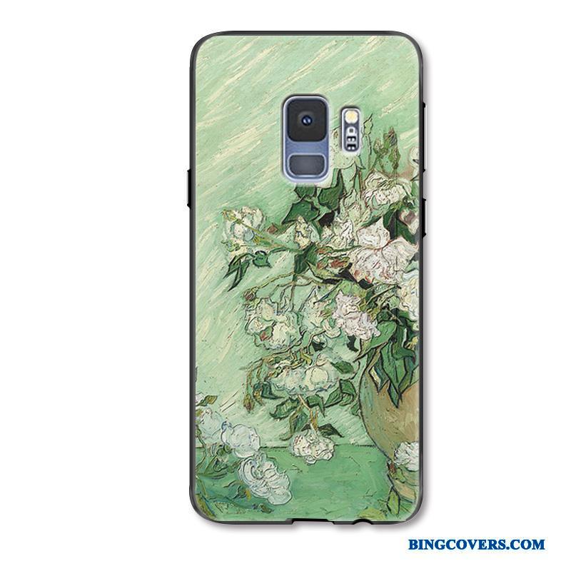 Samsung Galaxy S9 Etui Oliemaleri Rose Af Personlighed Hvid Blomster Frisk Stjerne