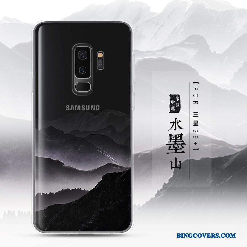 Samsung Galaxy S9+ Gennemsigtig Telefon Etui Silikone Blød Lilla Scenery Kreativ