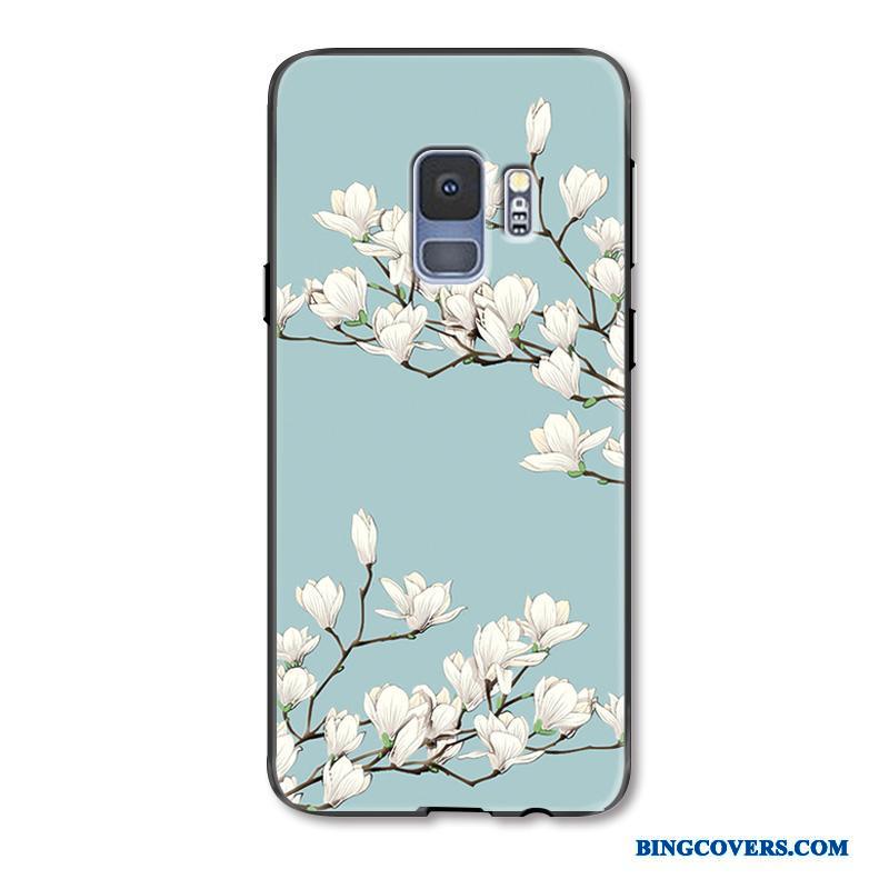 Samsung Galaxy S9 Relief Beskyttelse Anti-fald Telefon Etui Frisk Blomster Cover