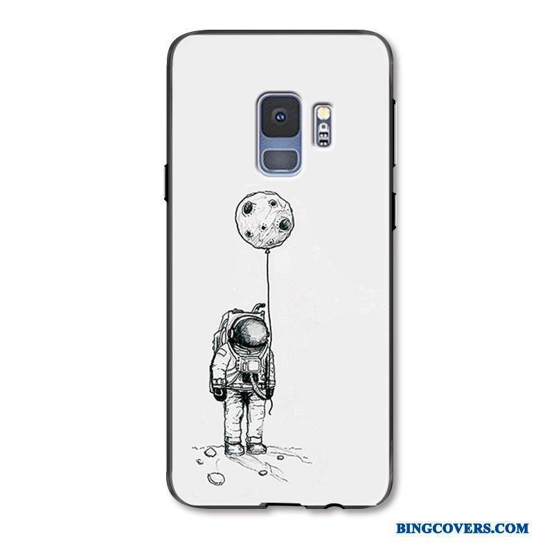 Samsung Galaxy S9+ Simple Telefon Etui Af Personlighed Hængende Ornamenter Cover Hvid Relief