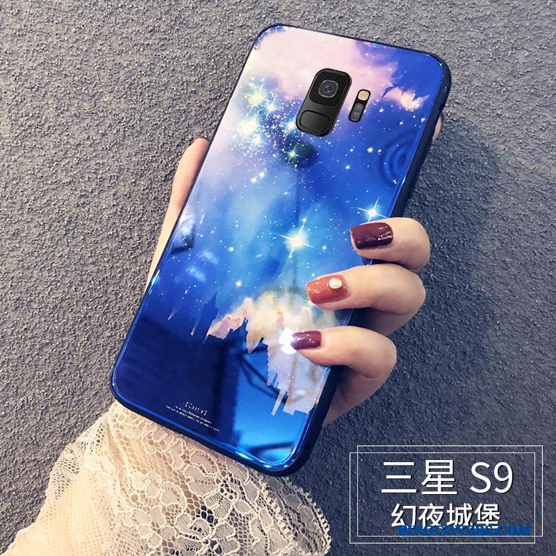 Samsung Galaxy S9 Stjerne Glas Trendy Blå Silikone Af Personlighed Telefon Etui