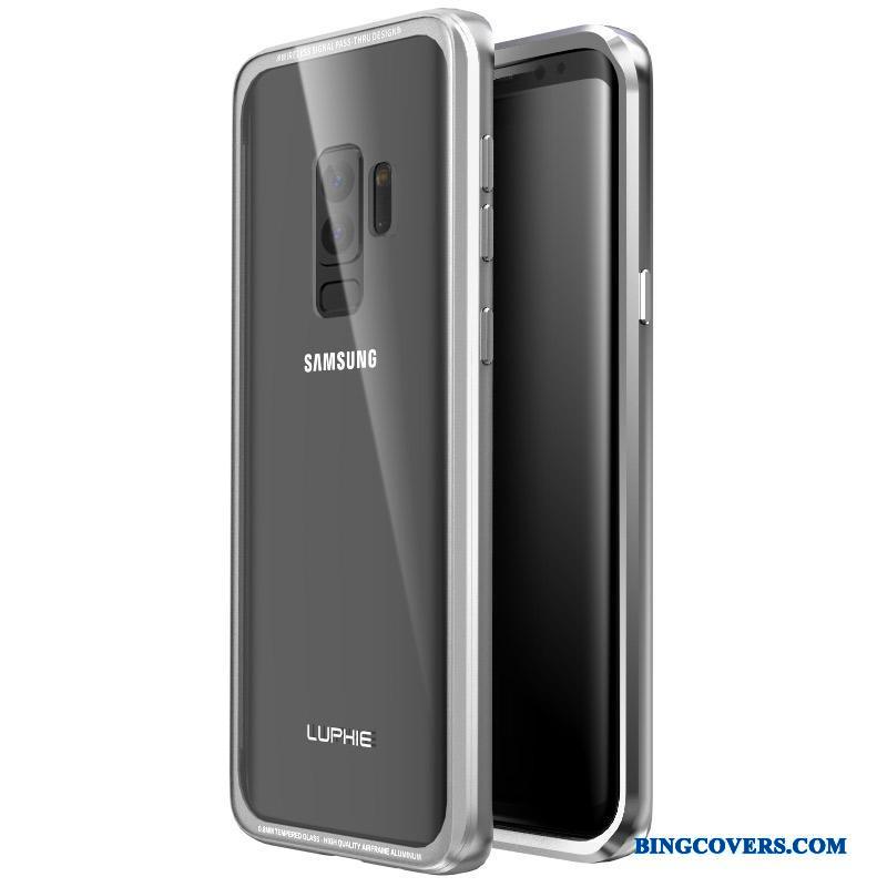 Samsung Galaxy S9+ Telefon Etui Alt Inklusive Metal Beskyttelse Stjerne Glas Ramme