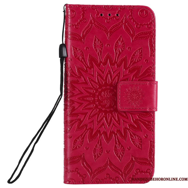 Sony Xperia 10 Lædertaske Blød Telefon Etui Rosa Guld Silikone Sol Blomster