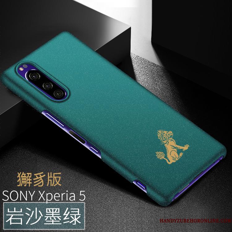 Sony Xperia 5 Grøn Nubuck Anti-fald Hård Beskyttelse Etui Telefon
