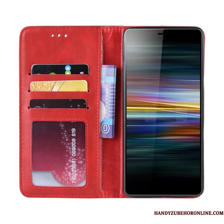 Sony Xperia L3 Magnetisk Sort Telefon Etui Beskyttelse Lædertaske Folio Cover