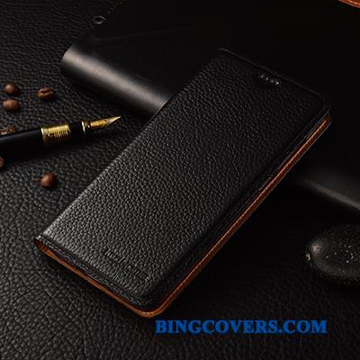 Sony Xperia M5 Dual Lyserød Folio Cover Ægte Læder Lædertaske Anti-fald Telefon Etui