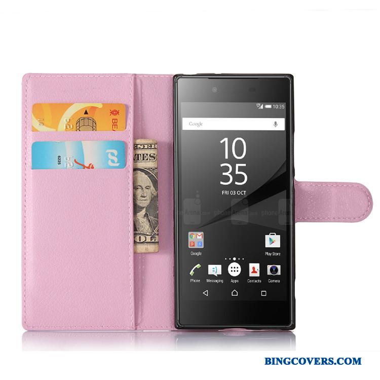 Sony Xperia Xa1 Beskyttelse Cover Folio Etui Dyb Farve Lædertaske Tegnebog