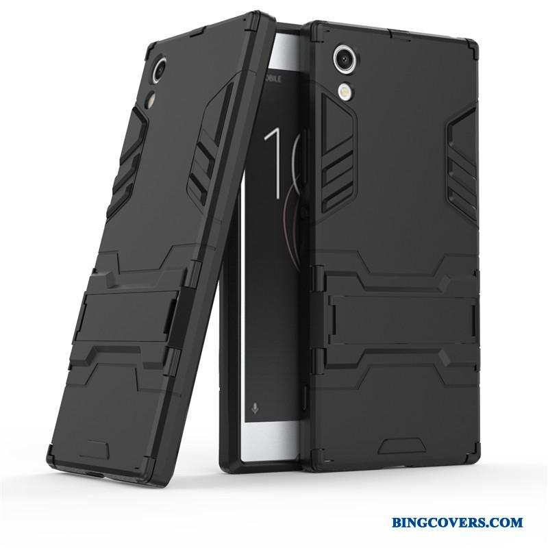 Sony Xperia Xa1 Cover Mobiltelefon Support Etui Sølv Anti-fald Telefon