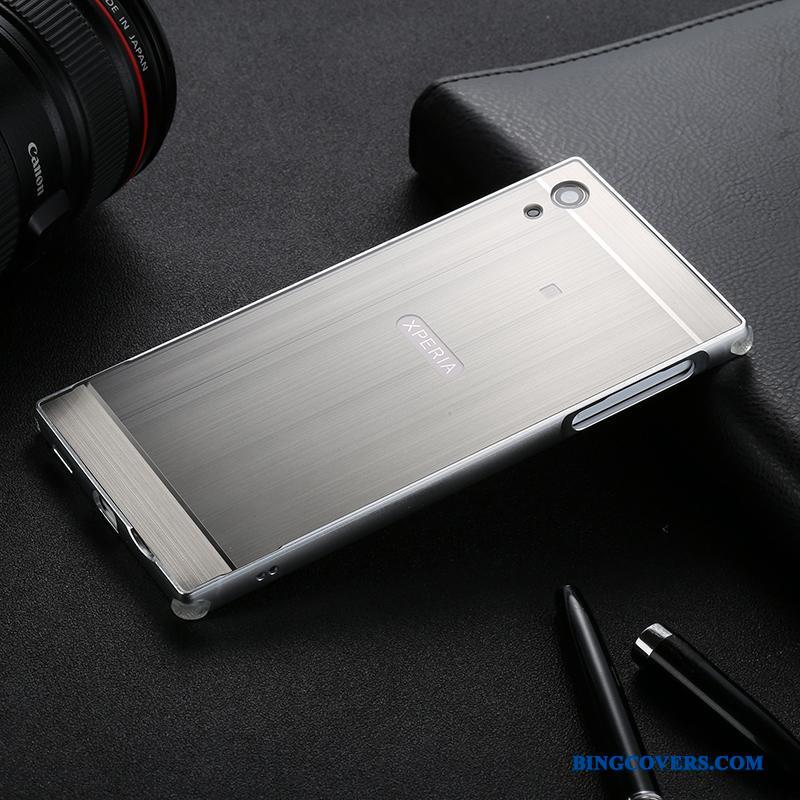 Sony Xperia Xa1 Plus Metal Tynd Ramme Beskyttelse Rosa Guld Telefon Etui Trend