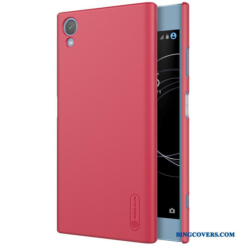Sony Xperia Xa1 Plus Telefon Etui Cover Rød Guld Anti-fald Nubuck Beskyttelse