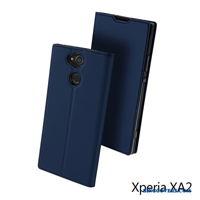 Sony Xperia Xa2 Alt Inklusive Mobiltelefon Lædertaske Rosa Guld Beskyttelse Etui Kort