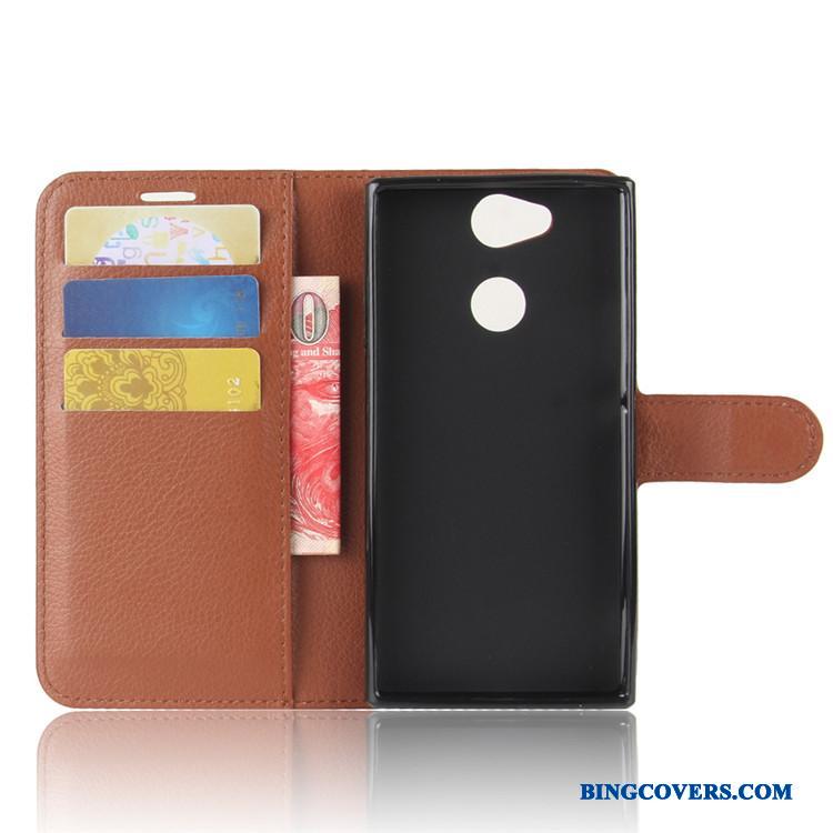 Sony Xperia Xa2 Lædertaske Etui Kort Cover Beskyttelse Tegnebog Mobiltelefon