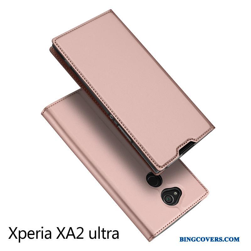 Sony Xperia Xa2 Ultra Etui Beskyttelse Anti-fald Guld Alt Inklusive Lædertaske Trend Kort
