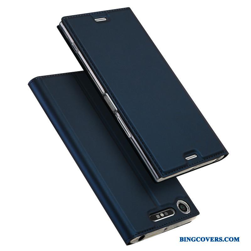 Sony Xperia Xz1 Compact Etui Lædertaske Blød Mobiltelefon Business Anti-fald Folio Cover